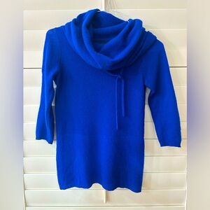 Cynthia Rowley 100% Pure Cashmere Cowl Neck Sweater Royal Blue XS